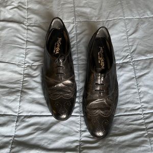 M 12 Yves Saint Laurent YSL black dress shoes